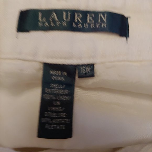 Ralph Lauren 100% linen lined pants in white size 16W - Picture 8 of 8